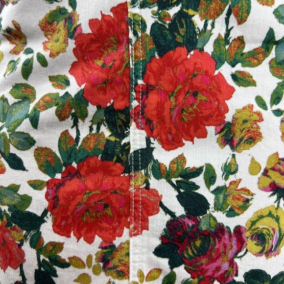Anthropologie Maeve Floral Denim Skirt Size 4 Multicolor Garden Pencil Cotton - Picture 11 of 13